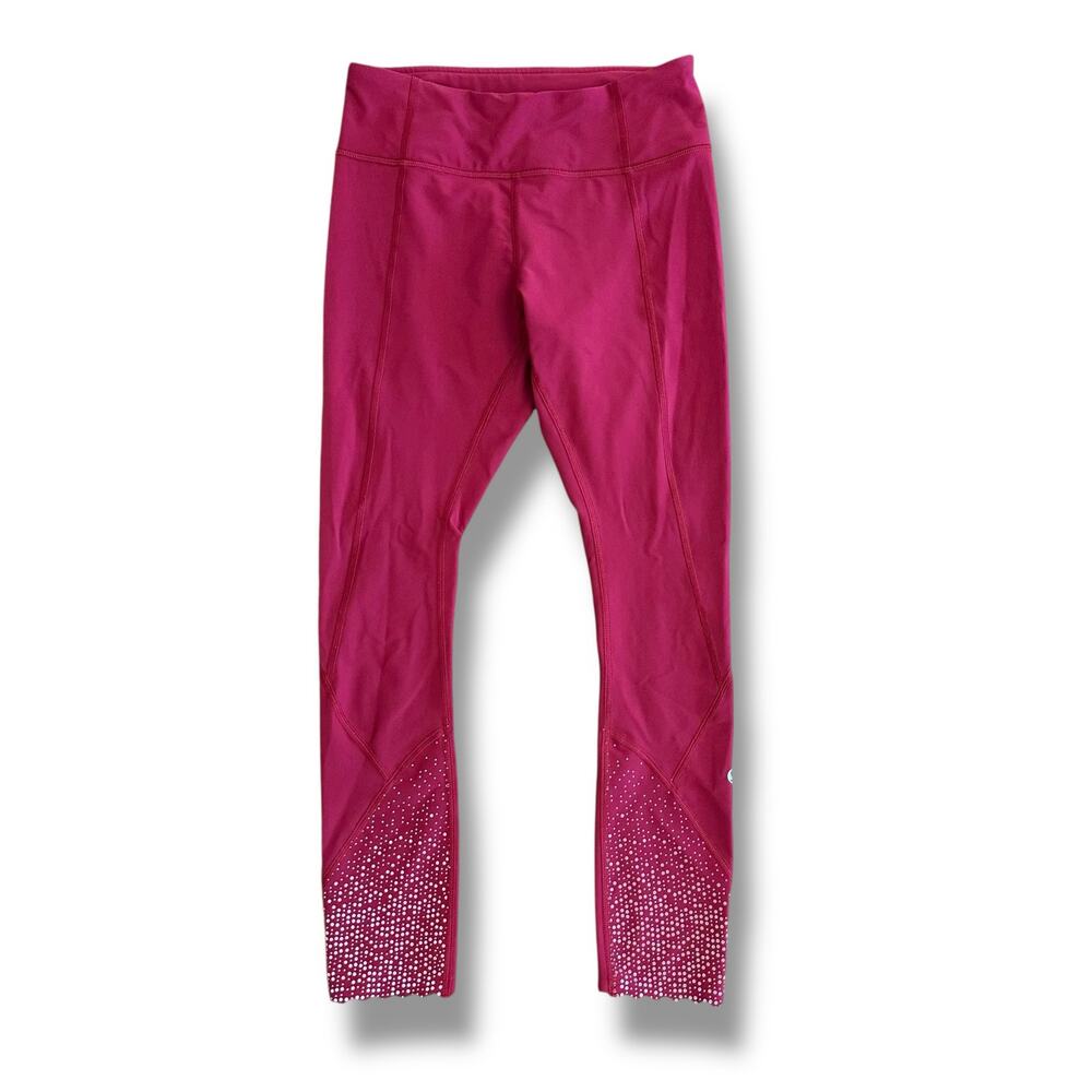 Lululemon Athletica Scalloped Reflective Luxtreme Leggings Size 4 Red Gym